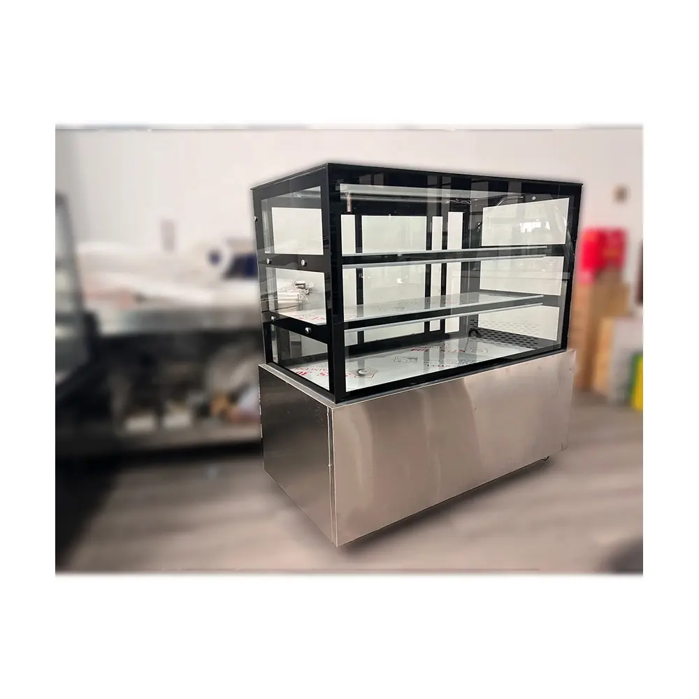 Expositor vertical para bolo refrigerador refrigerado de ar, vitrine de padaria, mini expositor para bolo