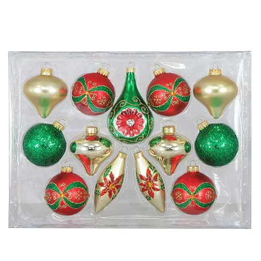 13PCS 65MM adorno bolas brillo de plástico irrompible árbol de Navidad adornos bola para vacaciones en el festival Decoración