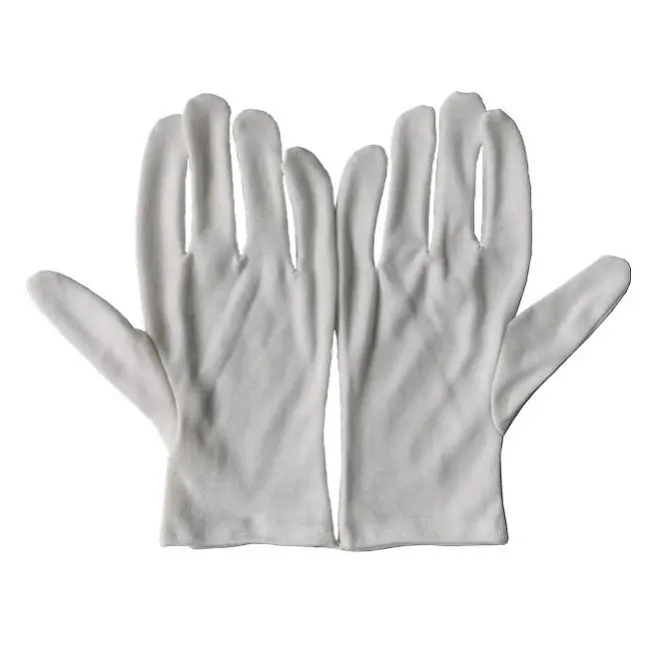 Gants en jersey de poids différents polyvalents pour l'eczéma de taille quatre Gants brodés cousus en coton blanc