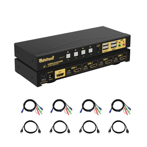 4端口HDMI KVM开关支持超高清4k @ 60hz支持4台计算机共享1个显示器热键鼠标轻松即插即用切换 - Product Image 2