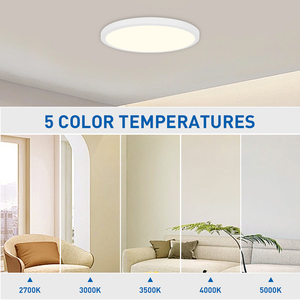 5CCT Dimmable Lighting Fixture Thickness 0.64In <strong>LED</strong> Indoor Ceiling Light 12In 24W <strong>LED</strong> Flush Mount Panel Light for Home Decor - Product Image 5
