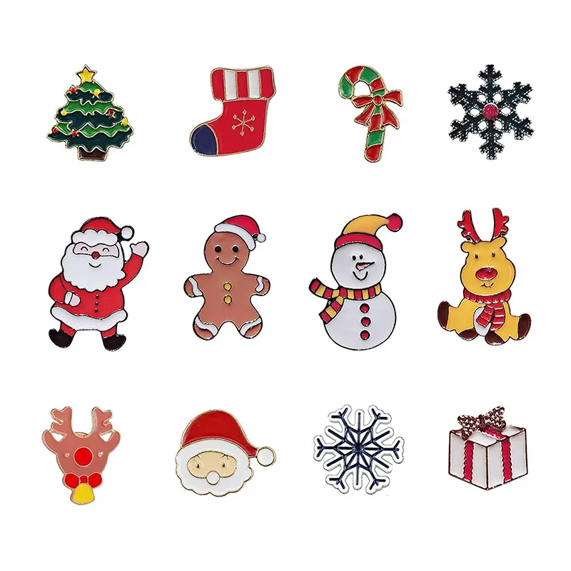 Insigne de broches et épingles personnalisées pour chat mignon du Père Noël Vente en gros Souvenirs en métal dur souple Arbre de Noël Épinglette en émail