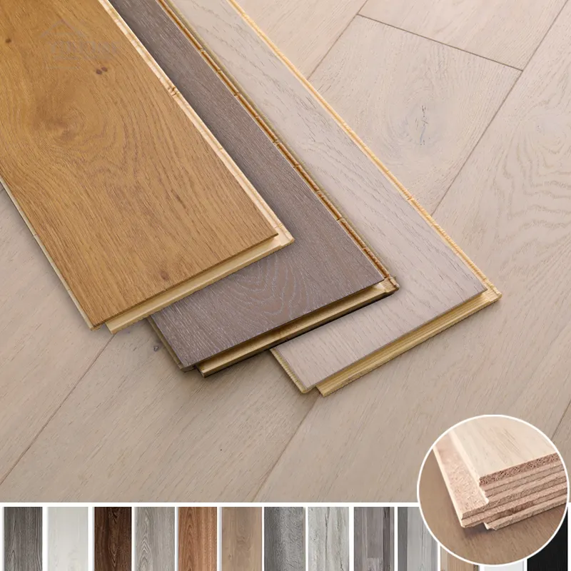 Suelo flotante de madera de roble natural para sala de estar y oficina, moderno piso de madera resistente al agua, ideal para interiores