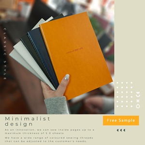 Caderno de planejamento de preço de fábrica com logotipo personalizado tamanho A5 A6 A7 PU páginas pontilhadas diário costurado com capa macia