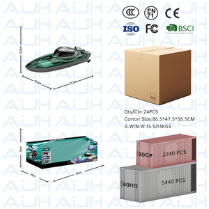 AiJH 10KM/H RCボート夏の飛行船おもちゃプールや湖の冒険に適したリモコンボートおもちゃ - Product Image 6
