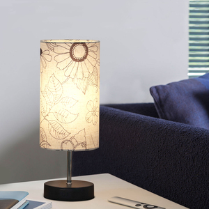 CL <strong>Lighting</strong> New Design Creative Modern Nightstand Ambient Table Lamp with Pattern Print Fabric Shade for Bedroom