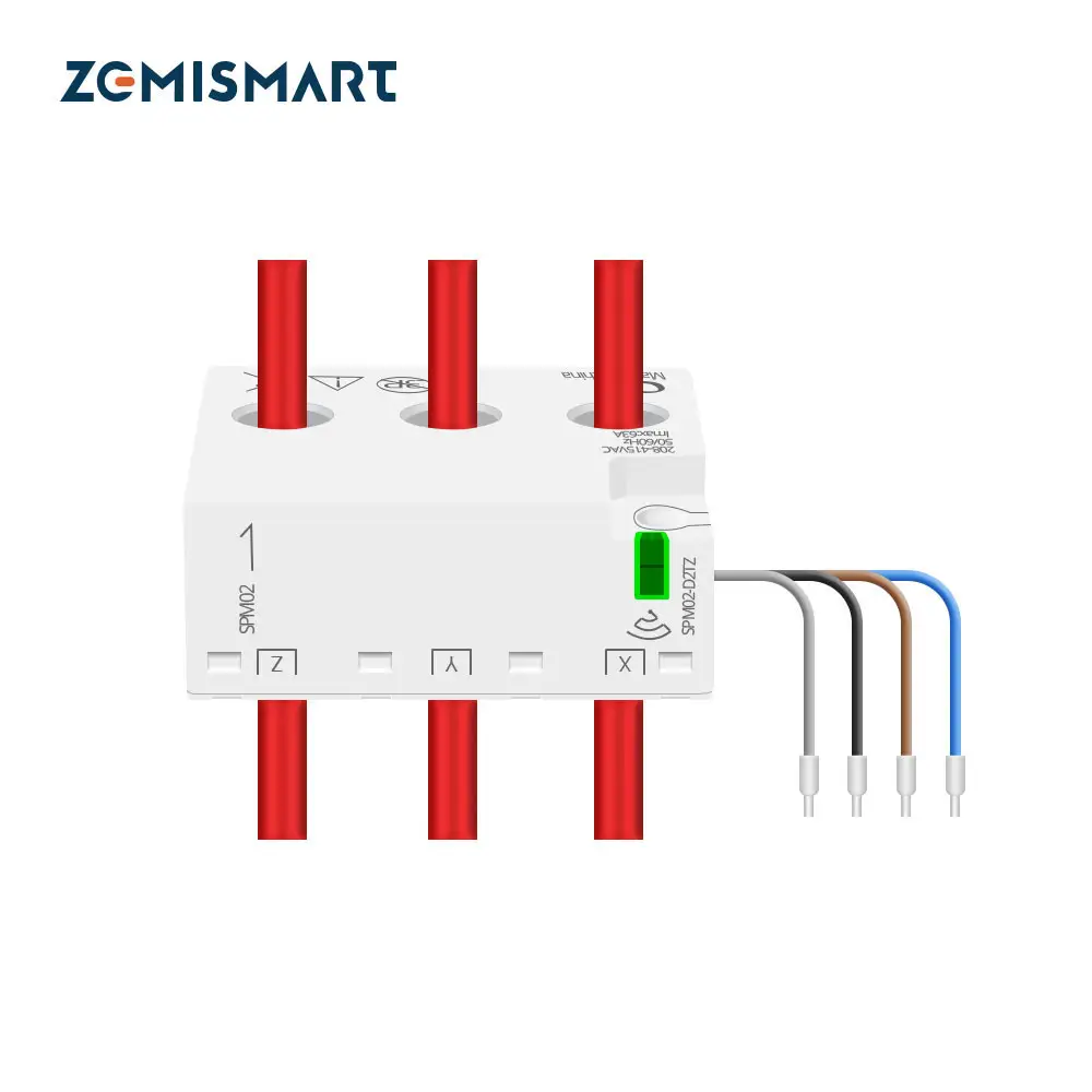 Zemismart Tuya WIFI 3 fazlı enerji ölçer güç izleme gerçek zamanlı ölçüm tüketimi 63A akıllı yaşam App kontrolü