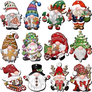 12pcs 24pcs36pcsクリスマスツリーの装飾品ぶら下げ老人ドワーフフェイスレスドール木製クリスマスツリーペンダント