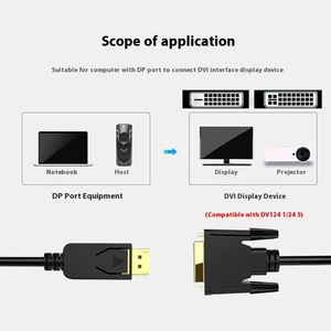 Di alta qualità 1.8m placcato oro DP a DVI24 + 1 cavo adattatore, display a DVI scheda grafica cavo di conversione per Monitor Casting - Product Image 3