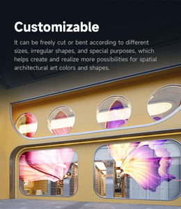 Ultra transparentes <span class=keywords><strong>LED</strong></span>-<span class=keywords><strong>Display</strong></span> für den Innenbereich Einfache Installation mit hoch klebendem, flexiblem Glasfilm-Kristall <span class=keywords><strong>display</strong></span>