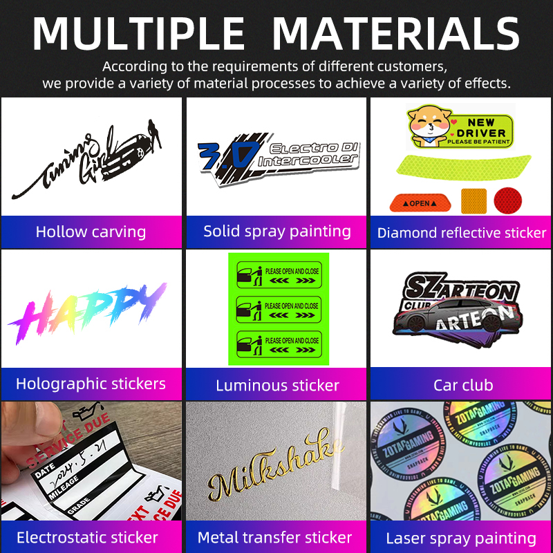 Various stickers can be customized - Contact customer service