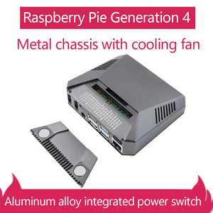 Für Raspberry Pi 4B Metall gehäuse Aluminium legierung Box-Intelligente Temperatur regelung Lüfters chutz hülle - Product Image 6