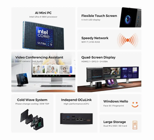 AtomMan Mini PC X7 Ti Intel Ultra 9-185H4インチスクリーン2 * USB4 2*5GRJ45カメラOculinkWin11ゲーミングPCミニコンピューターWiFi7 - Product Image 2