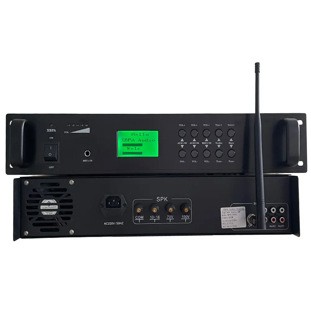 Amplificateur de puissance du système PA. Amplificateur de puissance de lecteur audio réseau IP intégré