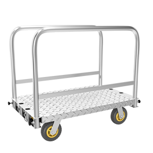 2in1 Platform Truck Heavy Duty Lumber <strong>Cart</strong>,Steel Panel Handcart 1front and 2 Side Handrails Push Dolly Trolley - Product Image 4