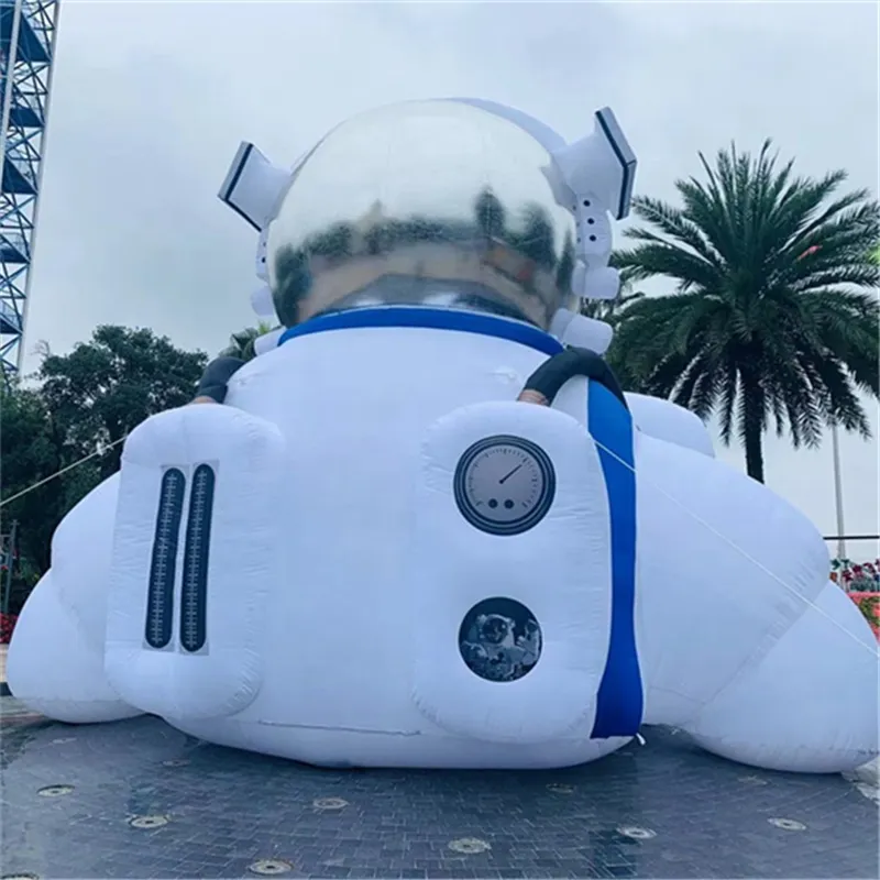 Astronauta inflable de publicidad gigante con bola de Luna inflable para decoración de eventos