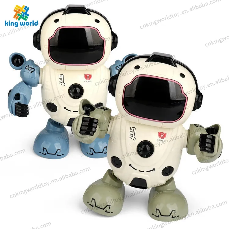 Electric dazzle dance space robot walking left and right swaying up and down music lights dancing robot toys