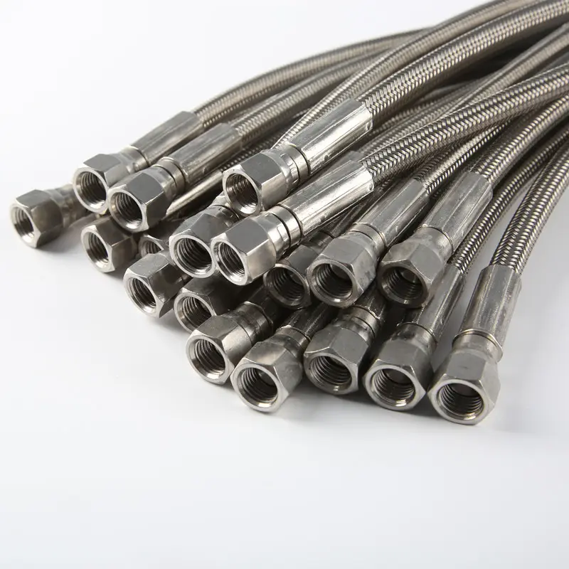 Manguera de freno flexible de acero inoxidable, 3,2mm, 304, 316, trenzada, PTFE, aire y agua