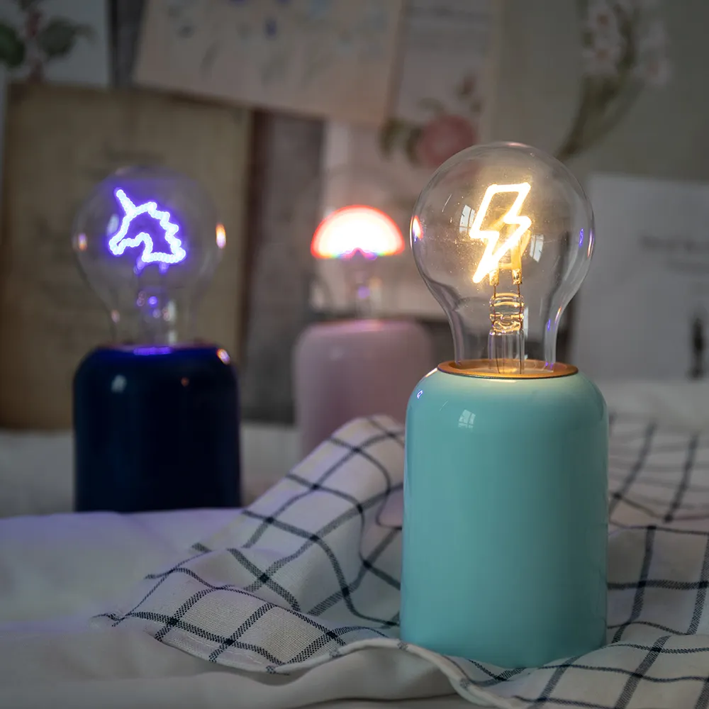 Décoration Rechargeable nordique ampoule lumière bureau chambre nuit Lampe De Table Led