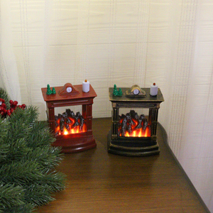 小さな暖炉の形クリスマステーブル装飾ライト炎効果木炭焚き火 - Product Image 3
