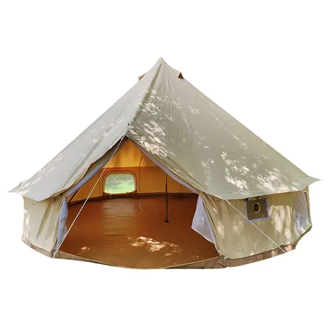 Outdoor Luxe Glamping Voor Boutique Camping En Incidentele Familie Camping Comfortabele Katoenen Canvas Grote Bell Tent