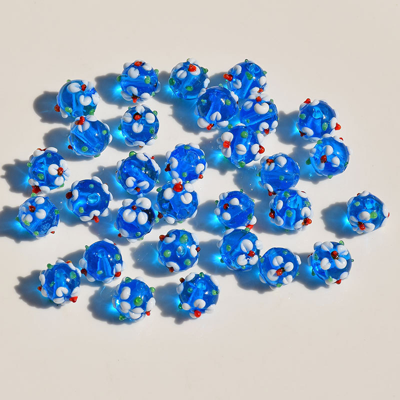 Perles en vrac bleu lac de 12 mm