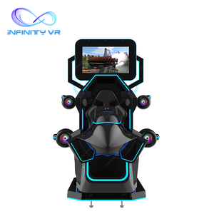 コマーシャルブラックVR360ゲーム1プレーヤーバーチャルリアリティプレイシートダイナミックモーションレースカーVrサンダーファイターシミュレーターマシン