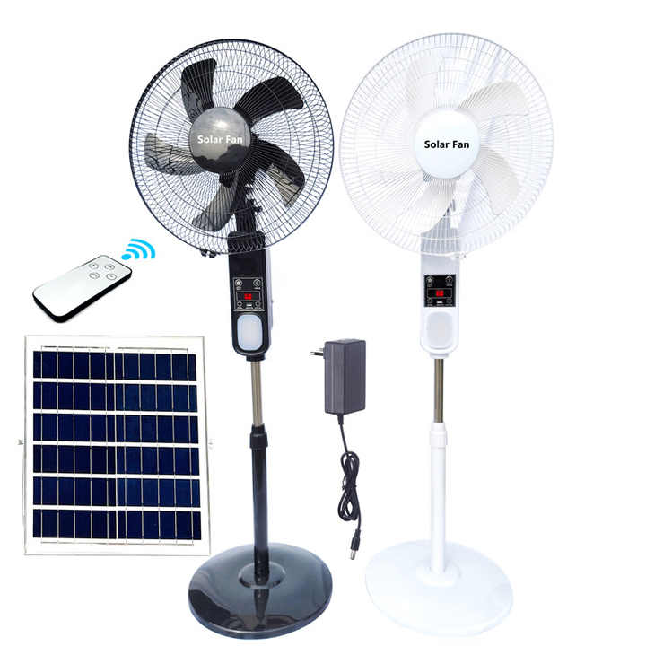 Custom 30000mAh Capacity 24H Lasts Solar Powered Rechargeable Solar Standing Fan With Solar Panel