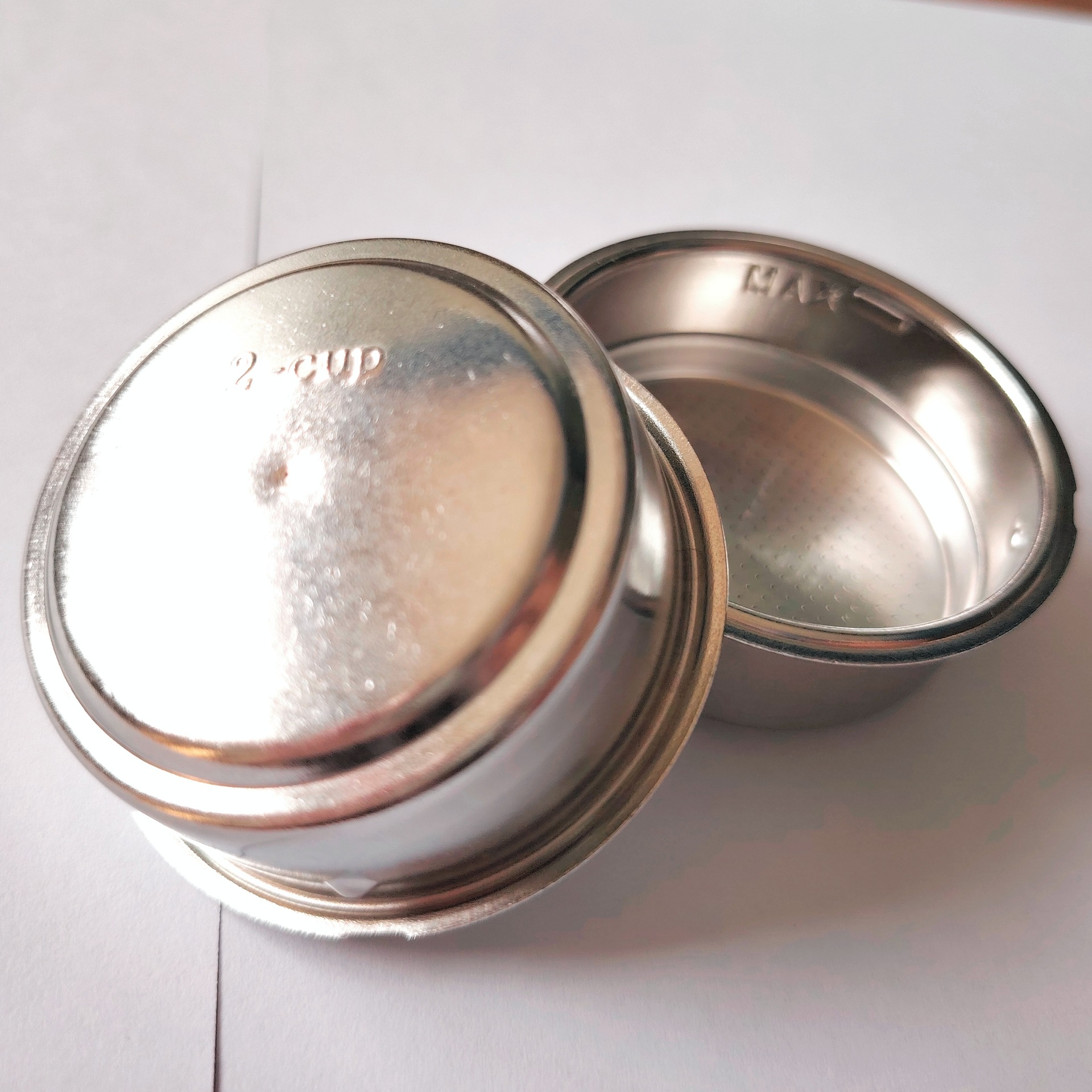 Plata, 51 mm, doble capa, 2 tazas, MAX con protuberancias