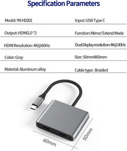 2-in-1 Multiport <strong>USB</strong> <strong>C</strong> Hub Splitter Phone Dock <strong>Adapter</strong> 1-<strong>Type</strong> <strong>C</strong> Hub 2-Port Expander Station Charger Laptop Converter SD TF - Product Image 6