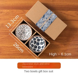 Hiện đại japandi gốm Bát thiết lập với underglaze màu vẽ tay Bộ đồ ăn Lò an toàn & máy rửa chén an toàn - Product Image 6