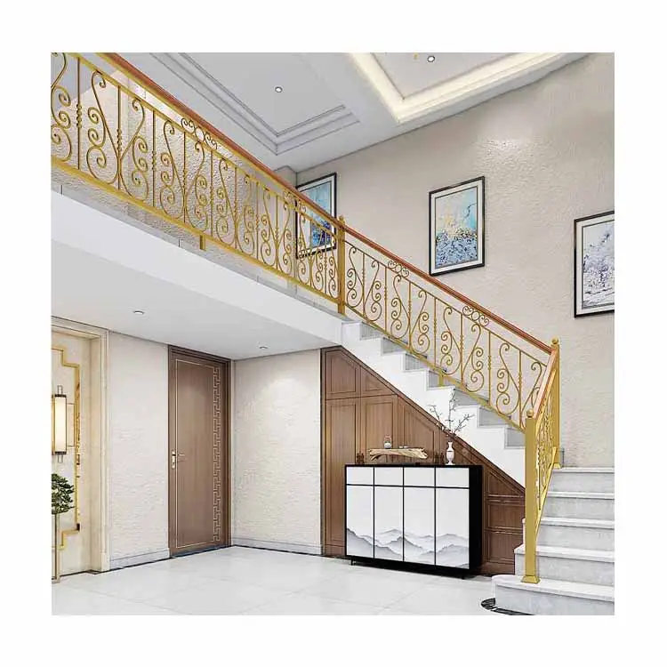 Barandillas de escalera de acero inoxidable personalizadas de fábrica, pasamanos de hierro fundido para decoración interior y exterior, soporte técnico en línea de 10 metros