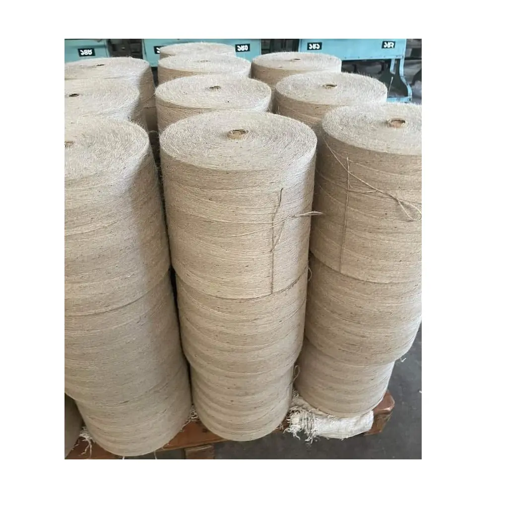 Hilo de fibra de yute de alta calidad, hilo Natural de alta calidad, 100 rollos de embalaje, patrón de Color de costura, proveedor de China