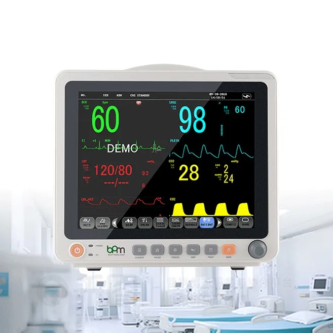 BPM-M1215卸売12.1インチスクリーン獣医バイタルサインモニターマルチパラメーターECGNIBP SPO2 TEMP RESPPR獣医モニター