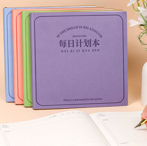 热销工厂聚氨酯皮革方形笔记本定制日用计划员学校未注明日期记事本 - Product Image 6