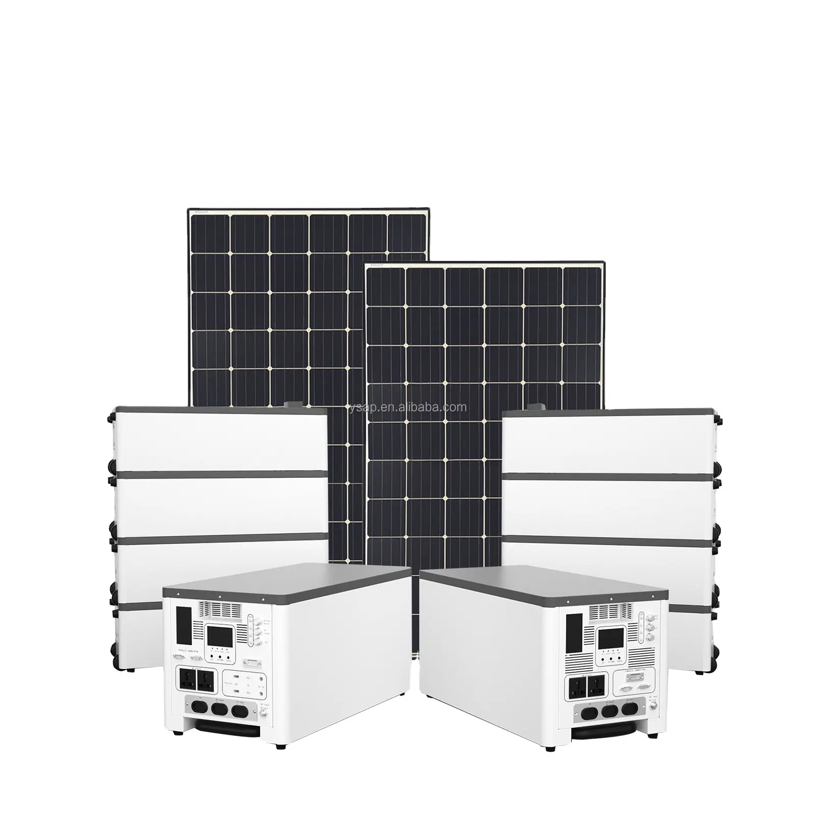 Sistema de energía solar doméstico, conjunto completo de estación de energía solar, paquete de batería de pila, 5000W