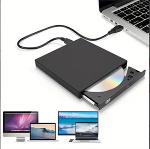 笔记本电脑台式电脑用USB 2.0超薄便携式外部光盘RW驱动器