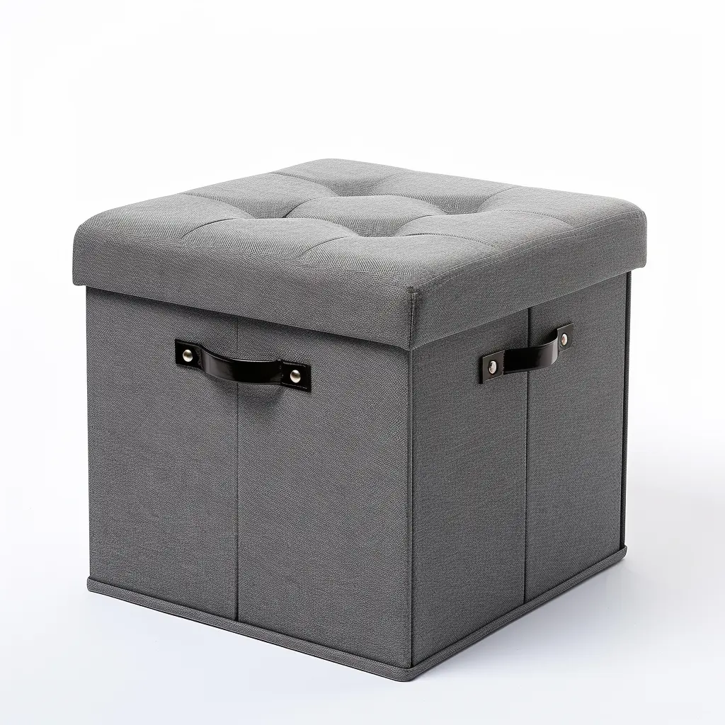 Meubles de chambre à coucher de salon personnalisés Bailey impression cubes pouf pliants avec rangement