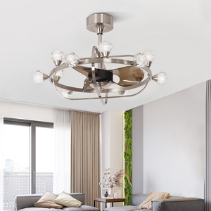 Led fantezi tavan ışık aydınlatma yatak odası için Fan avize lüks tavan vantilatörü işık ve uzaktan ile - Product Image 4