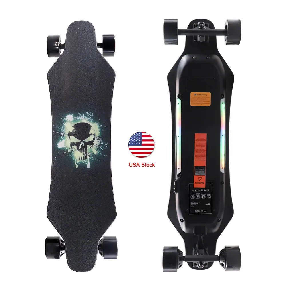 Skateboard électrique tout-terrain avec roues de planche à roulettes, 450w, livraison directe, stocks en europe et états-unis