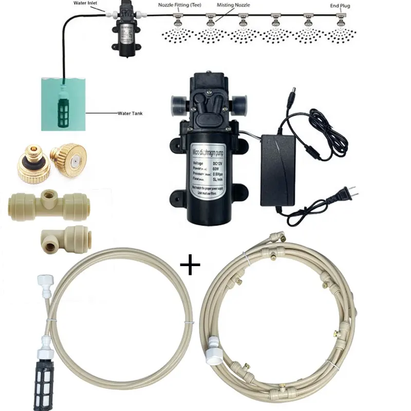 Spray ectrico para água de jardim, sistema de pulverização, nebulizador para sistema de irrigação de jardim, para plantas e estufas, 6m-18m