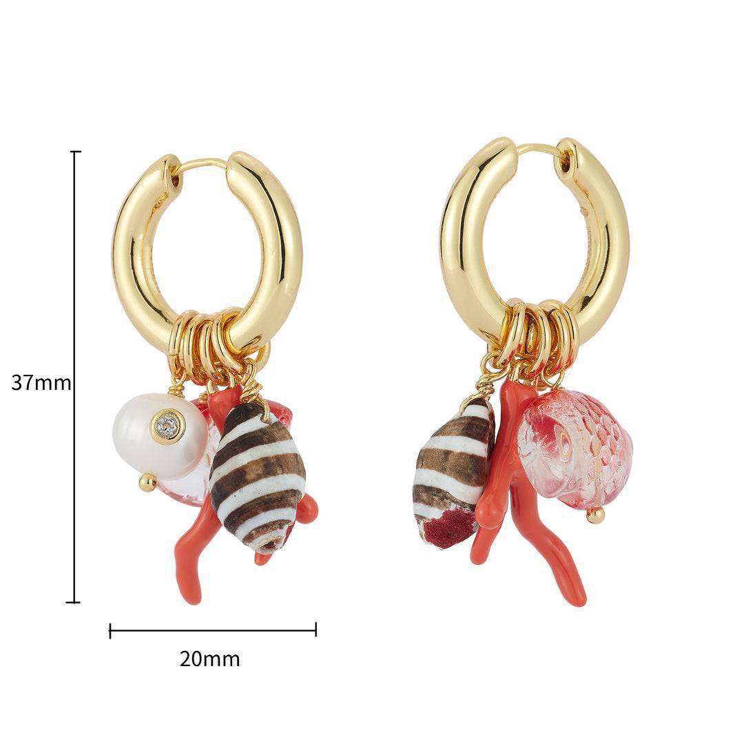 Red fish earrings