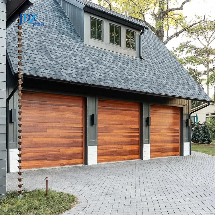 Производитель эклектичные гаражные двери, Автоматические 7x18 коричневые гаражные двери для дома