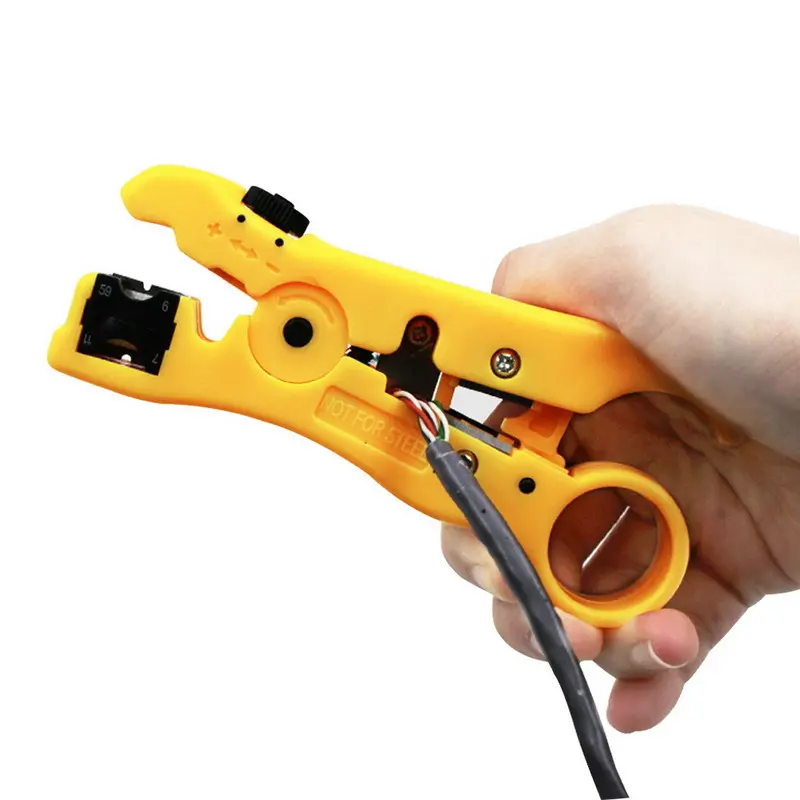 Adjustable multifunction cable stripper wire crimper RG59 RG6 RG7 RG11 coaxial compression pliers crimping tool