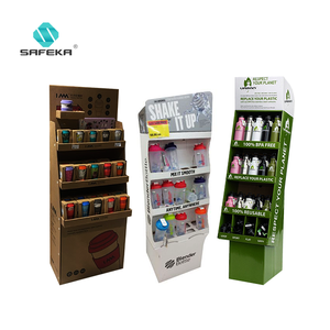 定制设计纸纸板POP展示架饮料水瓶落地架