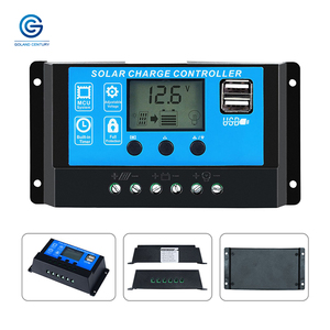 PWM 10A 20A 30A Контроллер заряда солнечной батареи 12 В 24 В автоматическая работа с двумя портами USB ЖК-дисплей солнечная панель регулятор заряда батареи