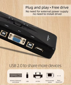 SY 4-Port USB 2.0 Type <strong>KVM</strong> <strong>Switch</strong> Mouse/Keyboard/VGA Video Monitor