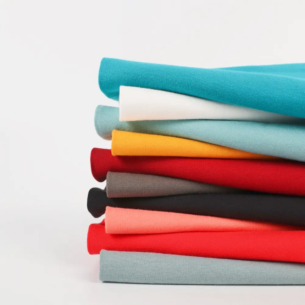 Commercio all'ingrosso 180gsm 95 cotone 5 spandex lavorato a maglia elastan stretch single jersey t-shirt tessuto per abbigliamento