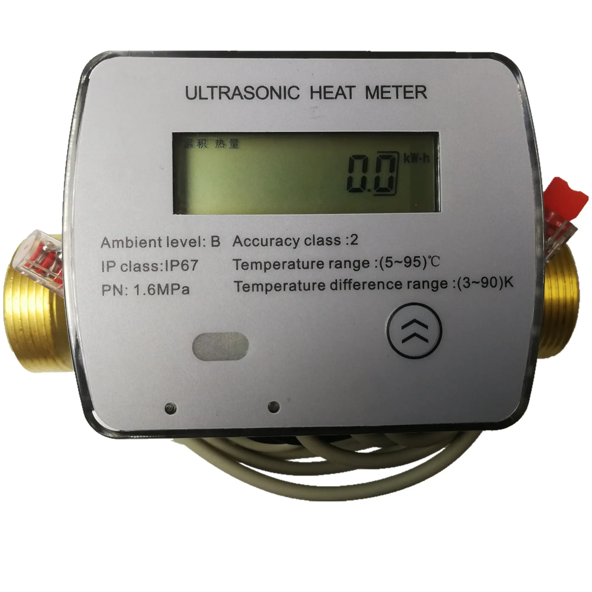 Medidor de calor ultrassônico de alta precisão, fonte de baixa potência, medidor de calor M-BUS, RS-485, NB-IOT, bateria wan, medidor de calor em latão