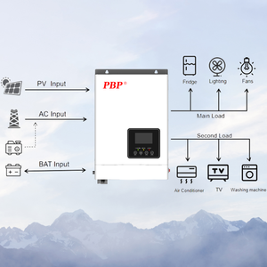 Inversor remoto PBP WIFI 1KW a 6KW Salida dual Inversor de conexión a red híbrido automático con entrada de 12V 24V 48V Salida monofásica